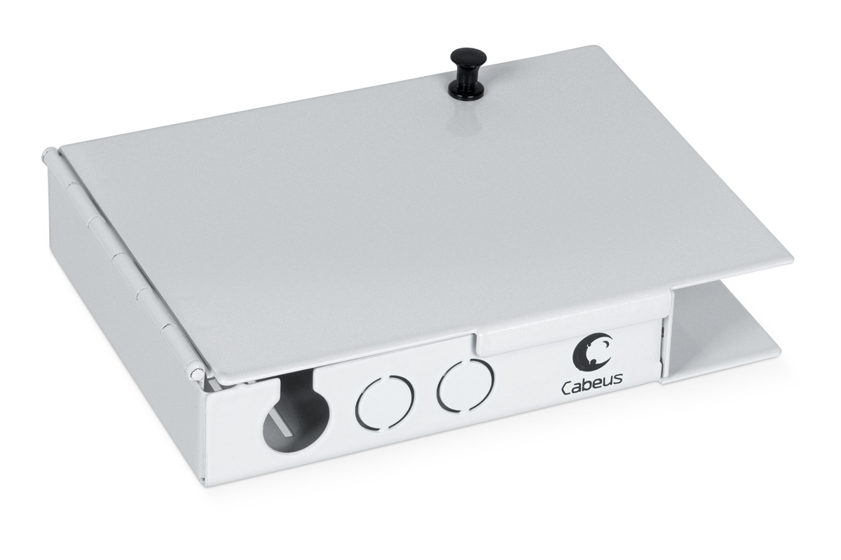 Cabeus JJT-4-SC Бокс оптический настенный на 4 SC (LC duplex) со сплайс пластиной и КДЗС (без пигтейлов и проходных адаптеров)