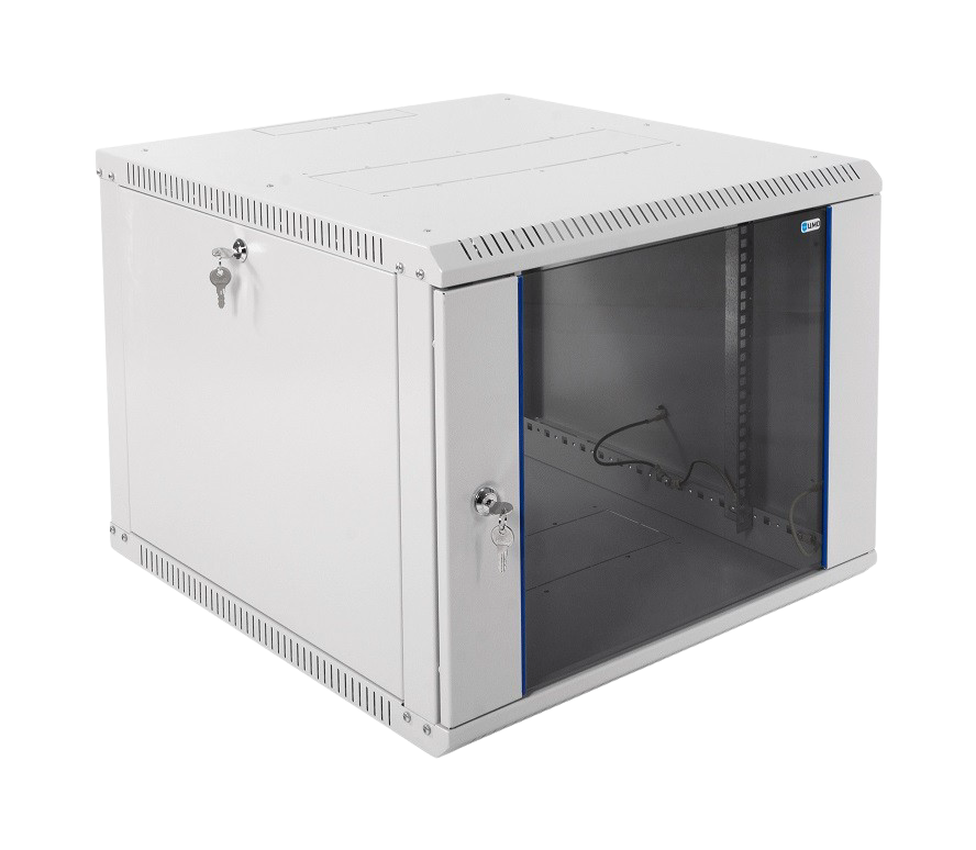 Шкаф телекоммуникационный настенный ЦМО ШРН-Э, 19", 9U, 476х600х650 мм (ВхШхГ), дверь: стекло, боковая панель: сплошная съемная, разборный, цвет: серый