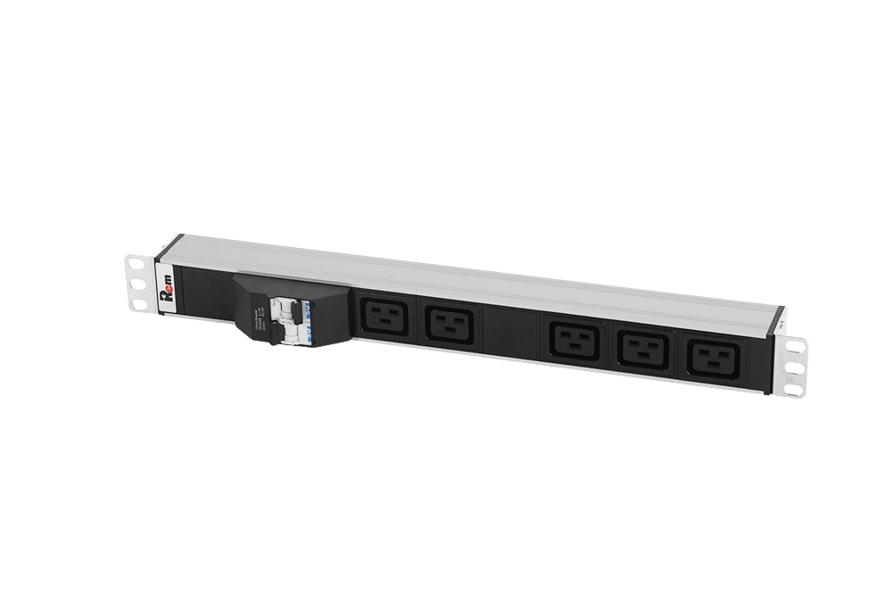 ЦМО R-32-5C19-A-440-K Блок розеток Rem-32 с авт., 5 IEC 60320 C19, 32А, алюм., 19", колодкаб R-32-5C19-A-440-K