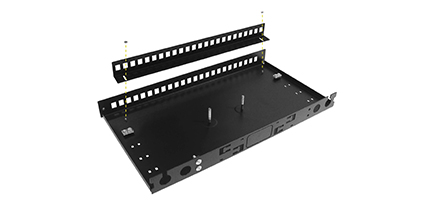 Cabeus ODF-19-24QLC-S-BK-T Кросс оптический стоечный, 19, до 24 портов LC-Quad, сплошная панель, черный