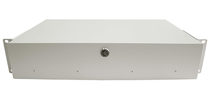 Cabeus ODF-19-48FC-K-T Кросс оптический стоечный выдвижной, с замком, 19, до 48 портов FC(ST), сплошная панель, серый