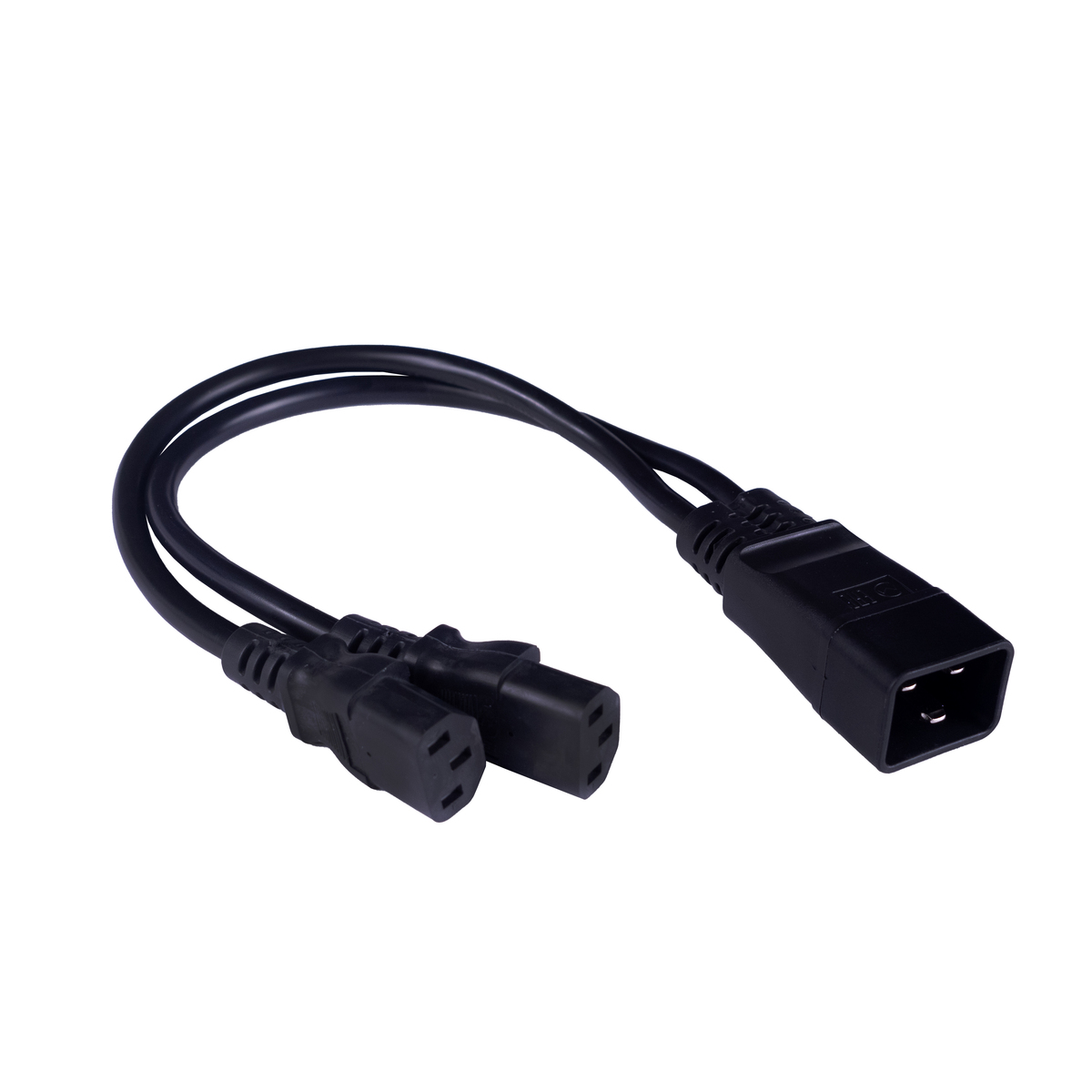 Cabeus PC-IEC20-2xIEC13-1.5-0.3M Кабель питания (C20 - 2xC13) (3x1.5), черный, 0.3 м