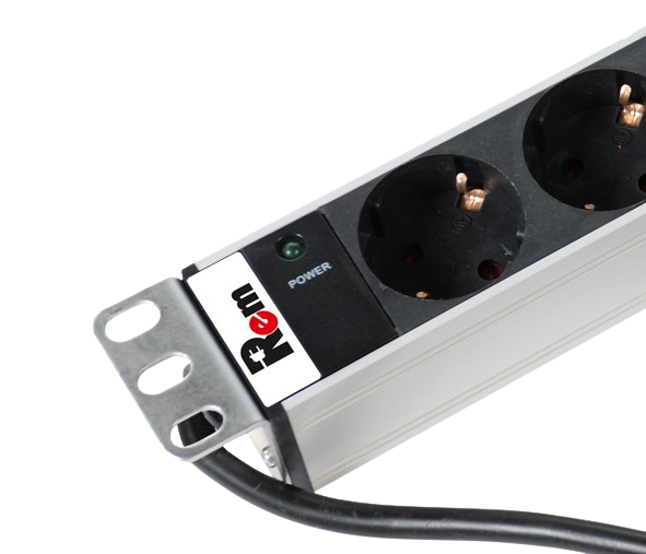 ЦМО R-16-9S-I-440-3 Блок розеток Rem-16 с инд., 9 Schuko, 16A, алюм., 19", шнур 3 м. R-16-9S-I-440-3