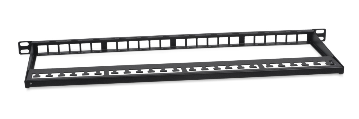 Cabeus PLBHD-24-0,5U Модульная патч-панель высокой плотности 19" (0,5U), 24 порта, для неэкранированных модулей, с задним кабельным организатором (без модулей)