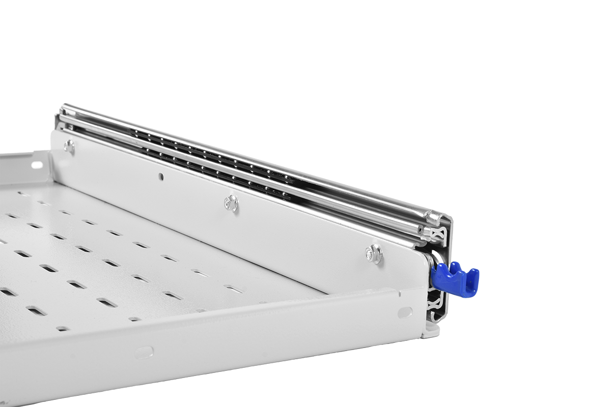 Полка усиленная с телескопическими направляющими грузоподъёмностью 150 кг, глубина 620 мм, ТСВ-62У