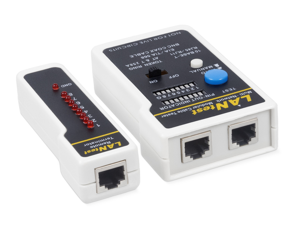 Cabeus HT-519CT Тестер для витой пары с переходниками для коаксиального кабеля