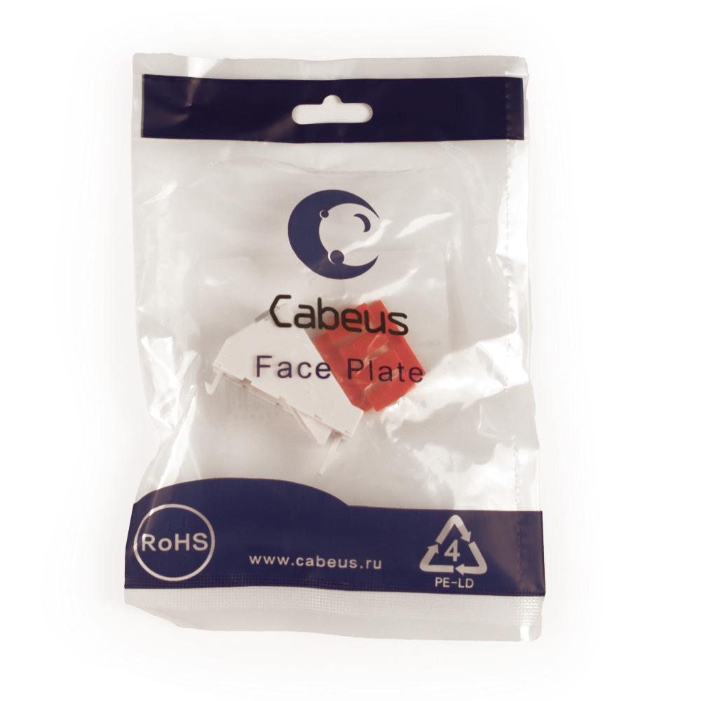 Cabeus FP-A-22,5-1M Вставка 45x22,5 (Mosaic) для 1 модуля формата Keystone Jack, угловая