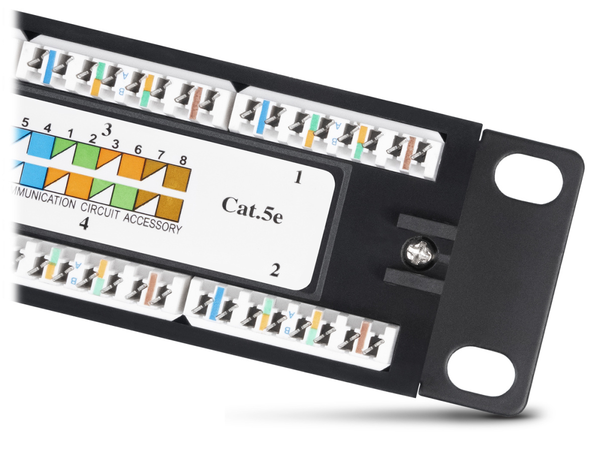 Cabeus PL-12-Cat.5e 10"-Dual IDC Патч-панель 10", установочный размер 236 мм, 12 портов RJ-45, категория 5e, Dual IDC
