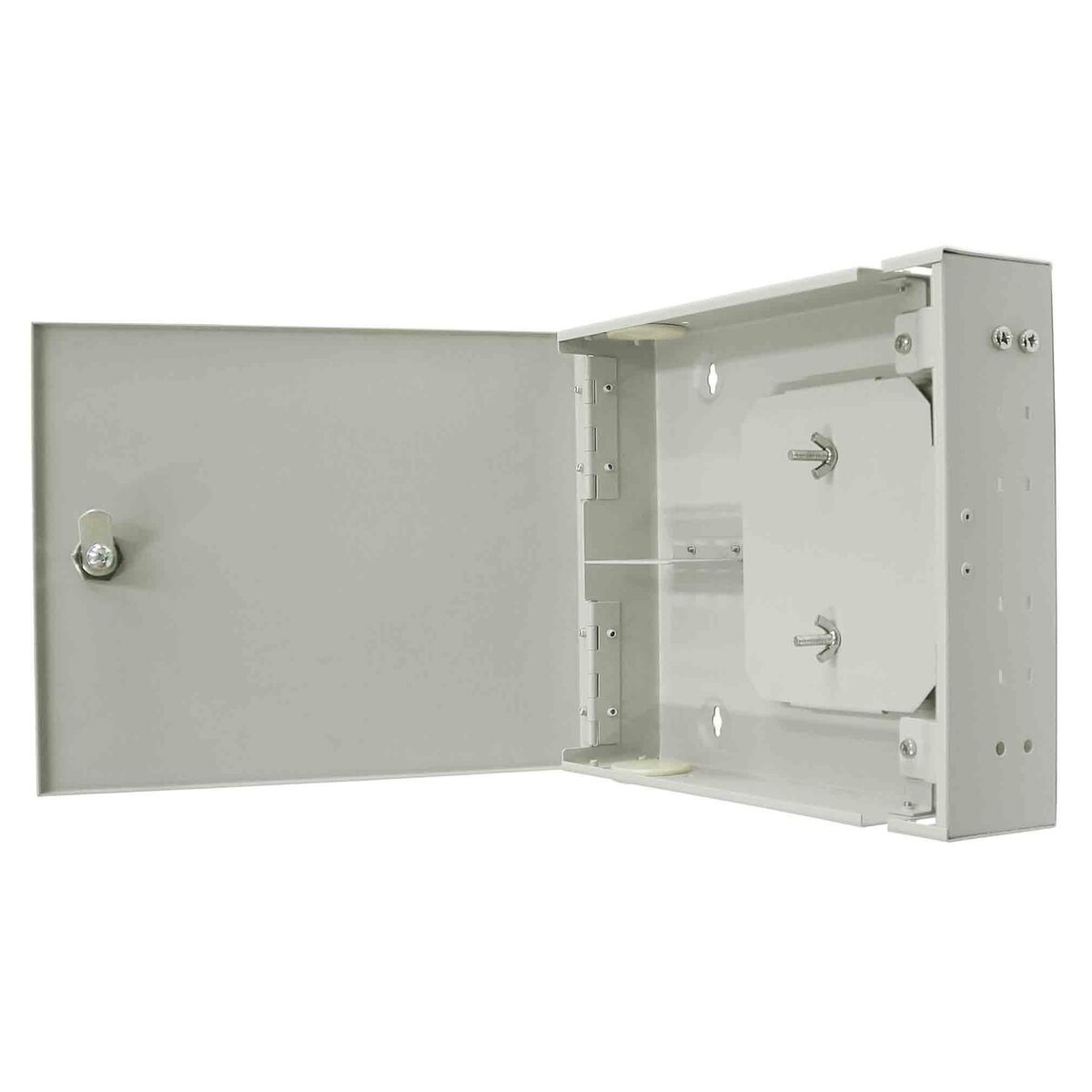 Cabeus FO-WL-8-SC/DLC-K-T Кросс оптический настенный,с замком, до 8 портов SC(DLC), ложемент - 1шт., серый