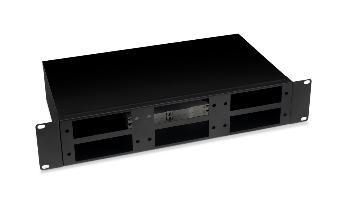 Cabeus FO-19-6FP-BK Кросс бокс оптический 19" 2U на 6 адаптерных панелей, цвет черный