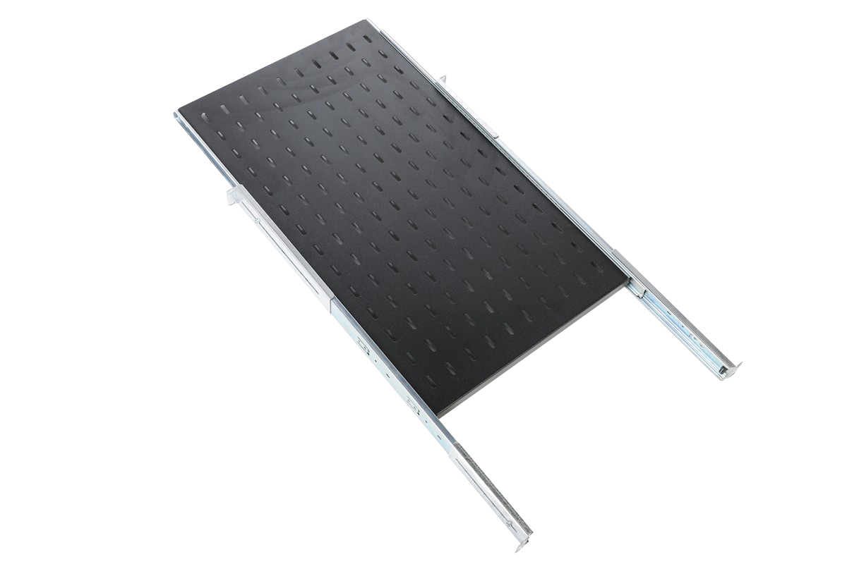 ЦМО ТСВ-58-9005 Полка перфорированная выдвижная с телескопическими направляющими, глубина 580 мм, цвет черный, ТСВ-58-9005