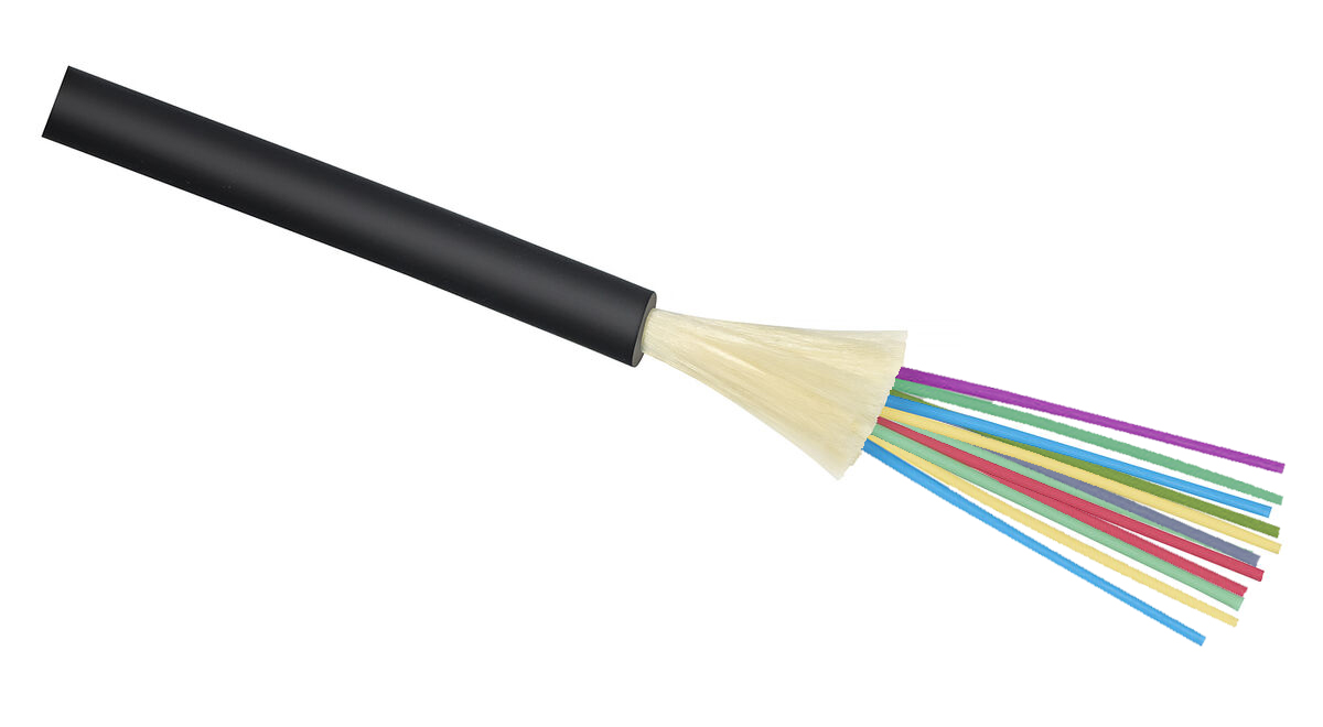 Cabeus TB-A-6-24T-E-K-LSZH-IN/OUT-40 Кабель волоконно-оптический 62.5/125 многомодовый, 24 волокон, плотное буферное покрытие (tight buffer), внутренний/внешний (-40C ~ +60), LSZH, черный