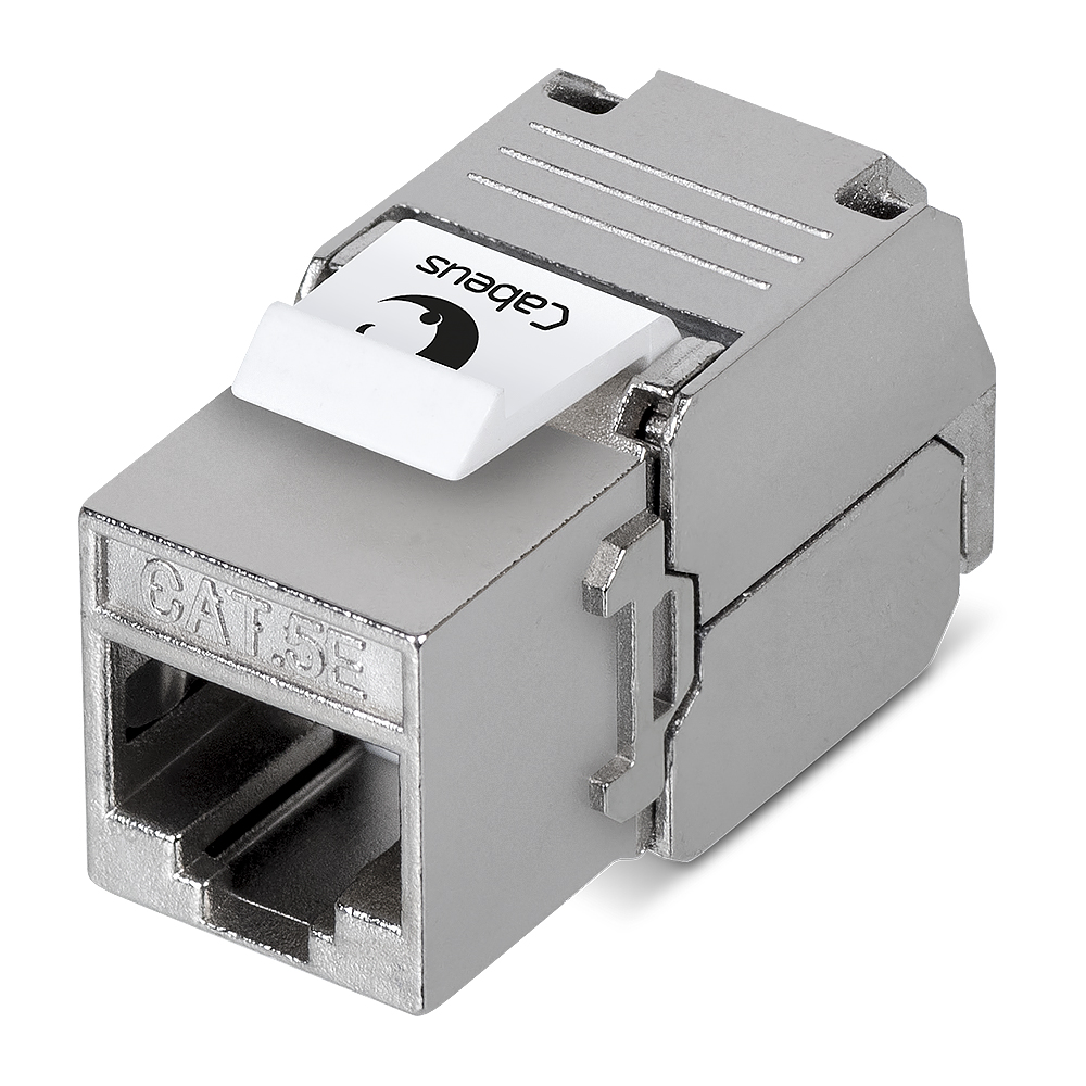 Cabeus KJ-RJ45-Cat.5e-SH-180-Toolless Вставка Keystone Jack RJ-45(8P8C), 180 градусов, категория 5e, экранированная, без инструмента Toolless, белая