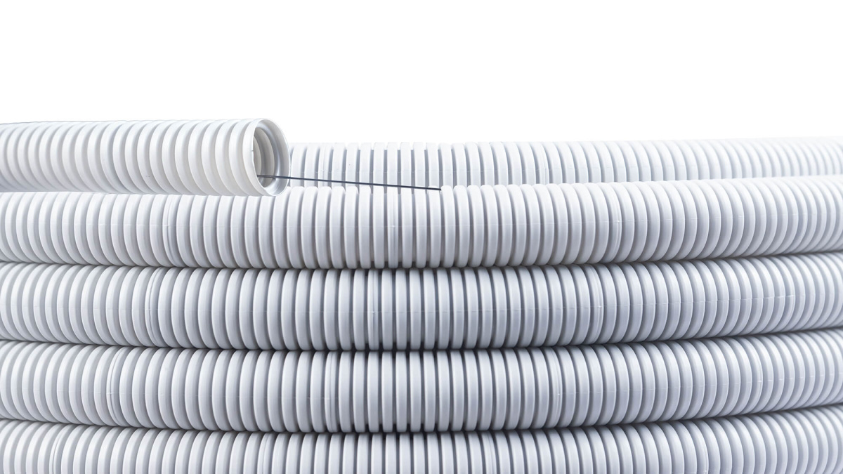 Cabeus FCPL-20-PVC-100-1-GY Труба ПВХ гибкая гофр. д.20мм, лёгкая с протяжкой, 100м, цвет серый