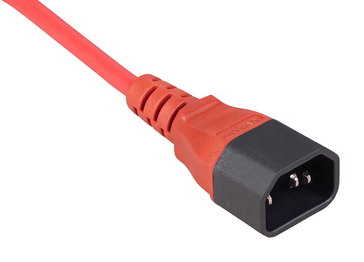 Cabeus PC-189-VDE-1.5-1.8M-RD Кабель питания монитор-компьютер C13 - C14 (3x1.5), красный, 1.8 м