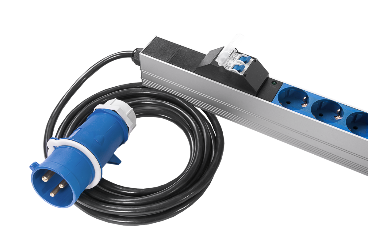Верт блок розеток Rem-32, 1×32A, 2 авт, инд, 24S, 1820мм, шнур 3м IEC309, R-32-24S-A-I-1820-3-2P