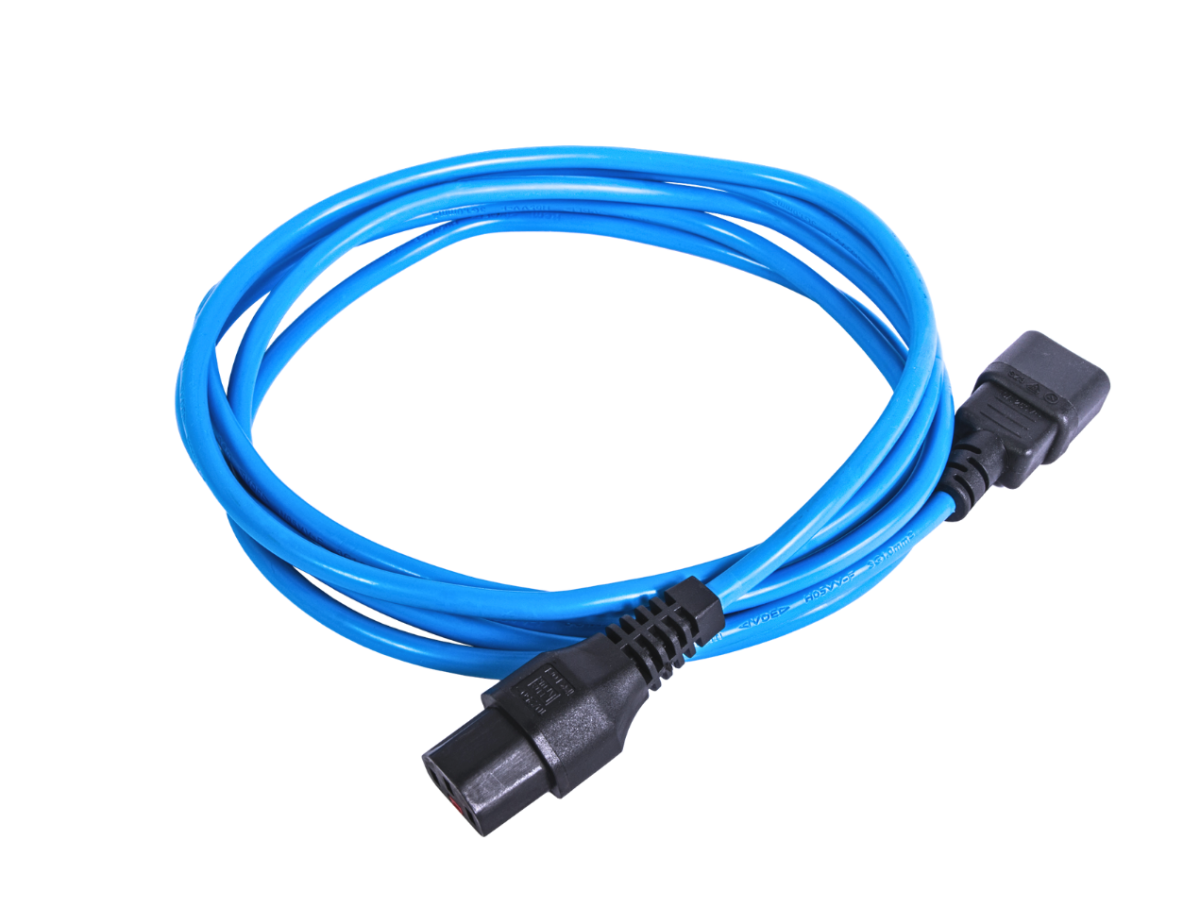 Шнур питания с фиксатором IEC 60320 C13/IEC 60320 C14, 10 А / 250 В (3 × 1,0), длина 3 м, синий, R-10-Cord-C13-C14-3-Blue