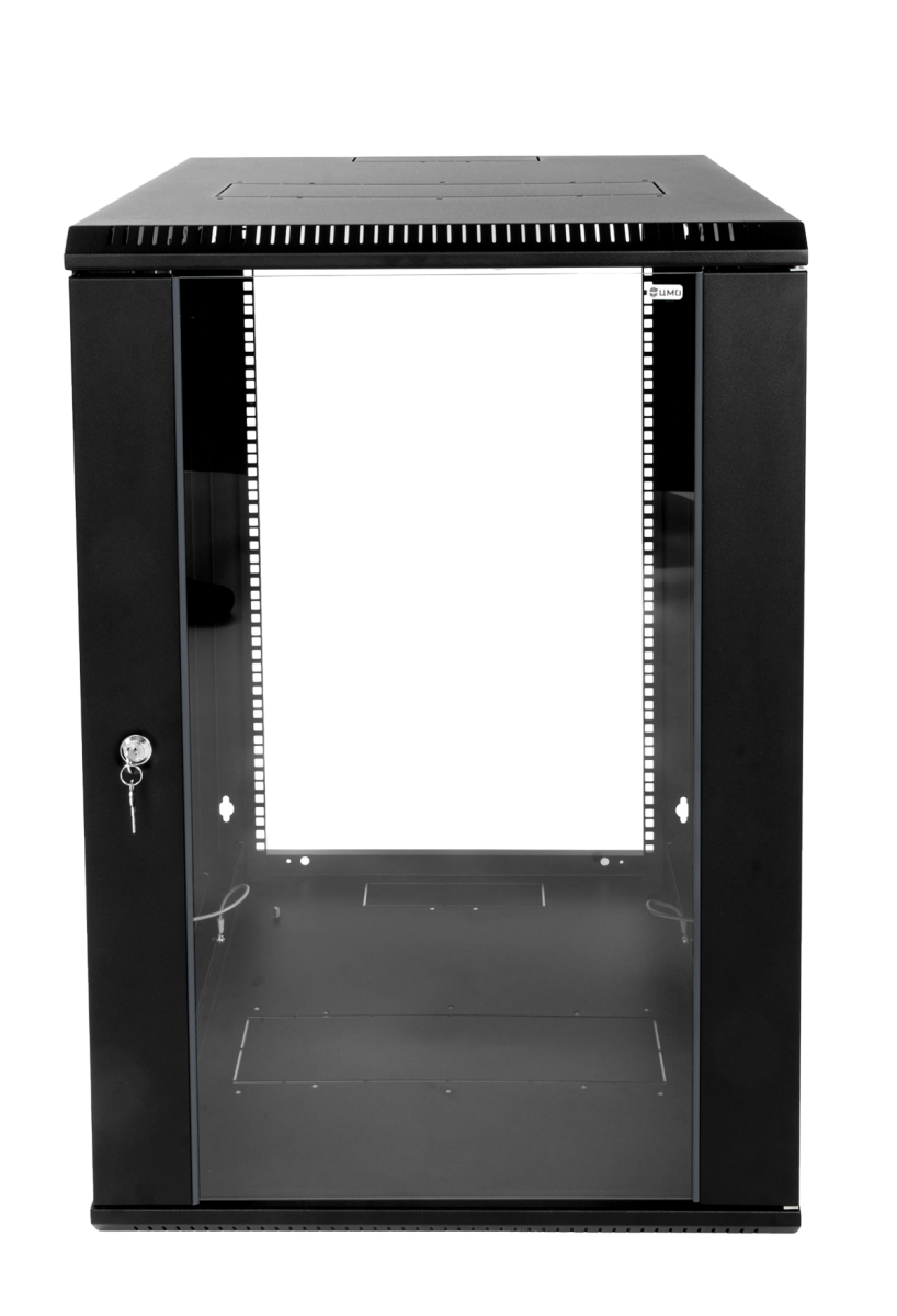ЦМО ШРН-Э-15.500-9005 Шкаф телекоммуникационный настенный разборный 15U (600х520) дверь стекло, цвет черный, ШРН-Э-15.500-9005
