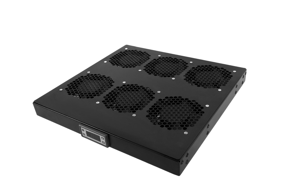 ЦМО R-FAN-6K-1U-9005 Модуль вентиляторный 19" 1U, 6 вентиляторов, регул. глубина 390-750 мм  с контроллером, черный