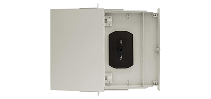 Cabeus ODF-19-24FC-K-GY-T Кросс оптический стоечный выдвижной, с замком, 19, до 24 портов FC(ST), сплошная панель, серый