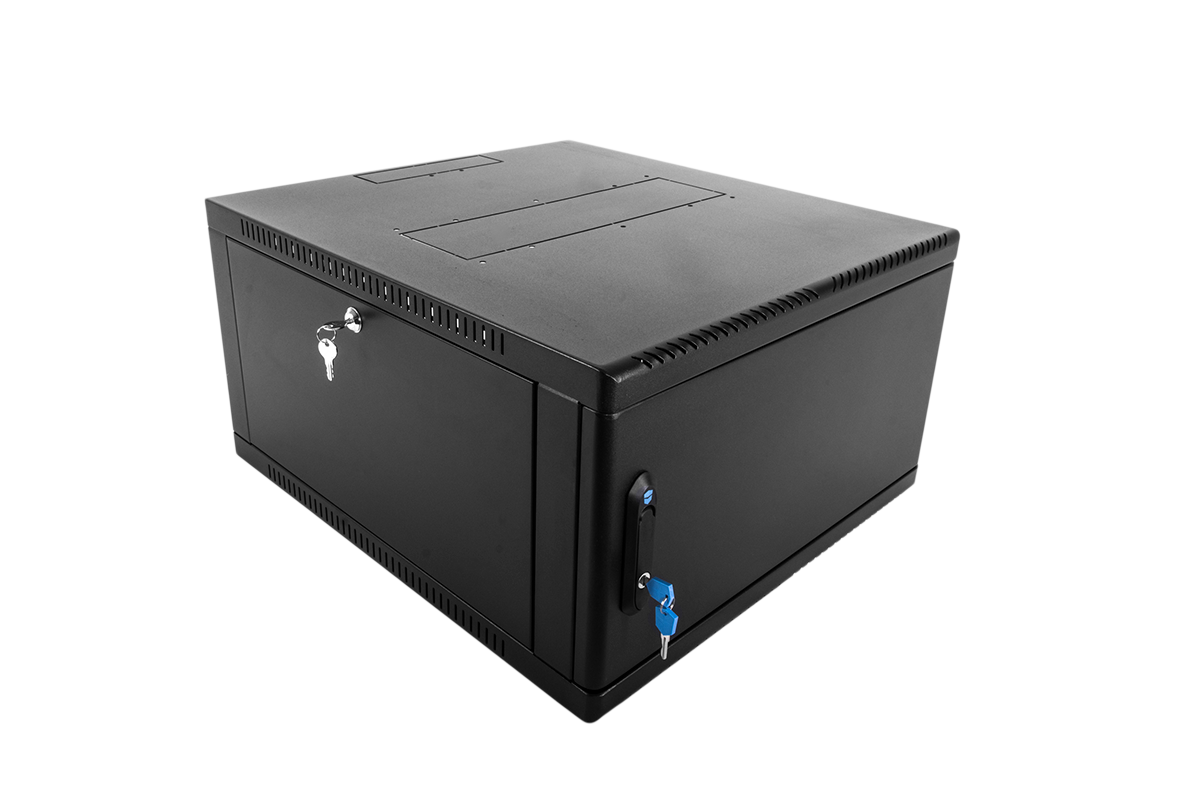 Шкаф телекоммуникационный настенный сварной 6U (600 × 360) съёмные стенки, дверь металл, чёрный, ШРН-6.350.1-9005