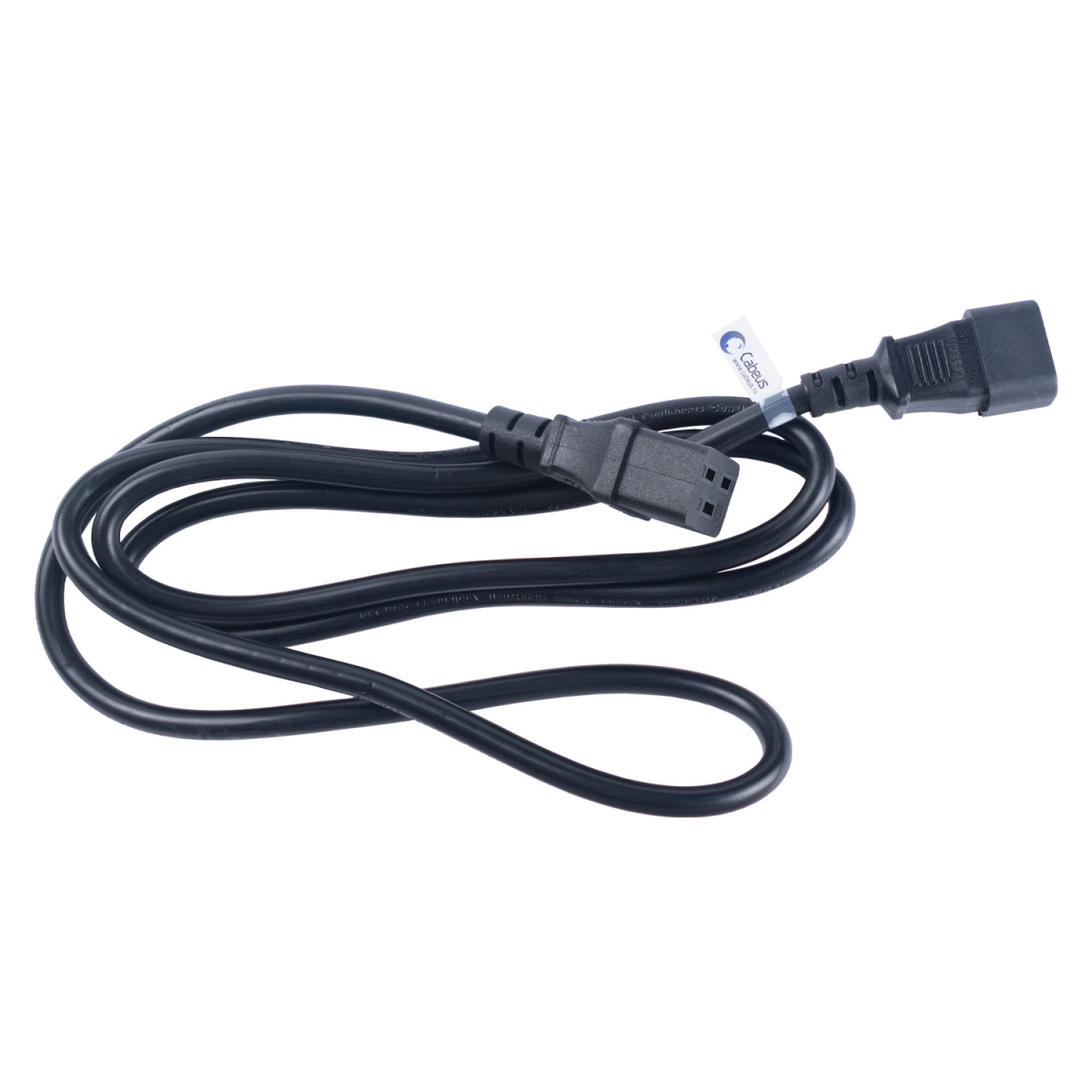 Cabeus PC-IEC19-IEC14-1.8M Кабель питания C19 - C14 (3x1.5), 16A, прямая вилка, 1.8м