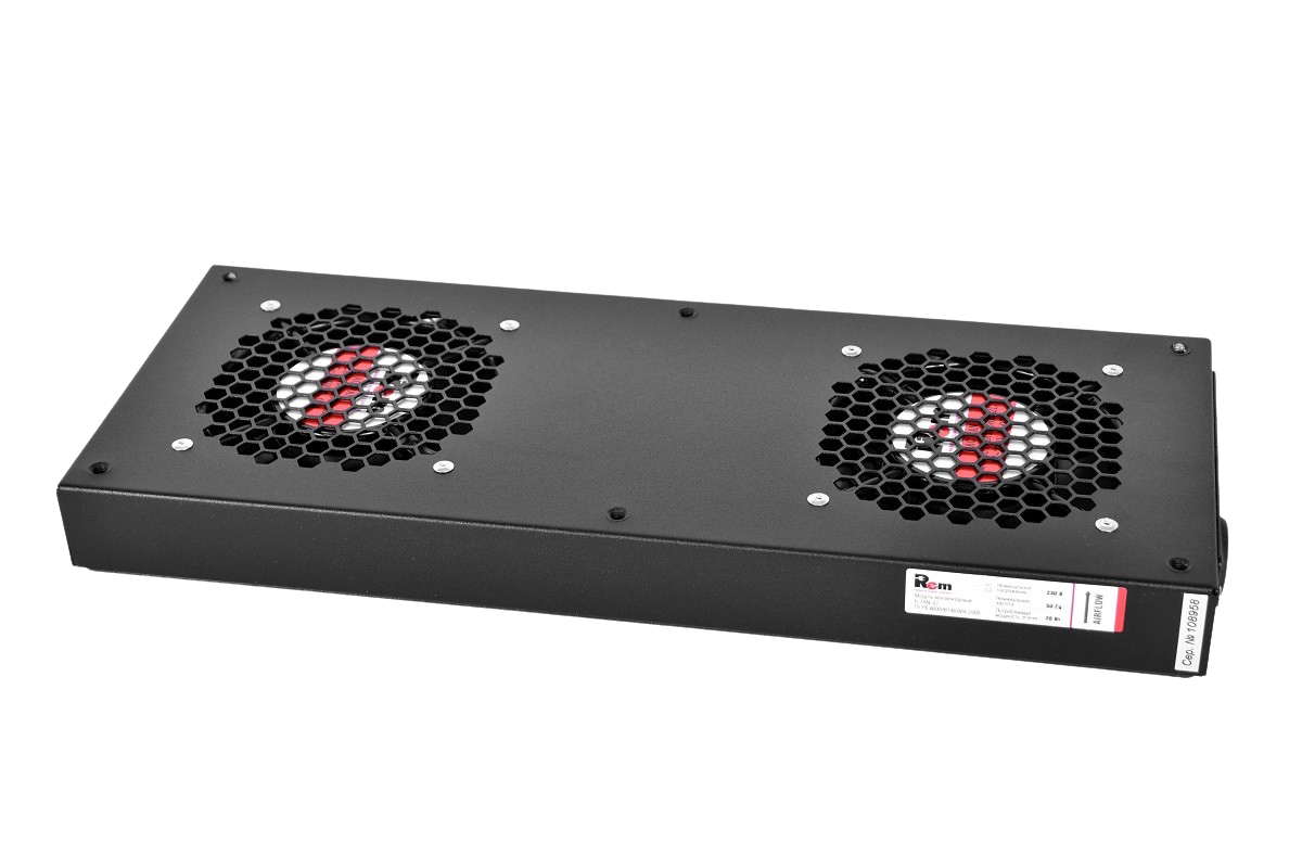 ЦМО R-FAN-2J-9005 Модуль вентиляторный, 2 вентилятора, колодка, чёрный