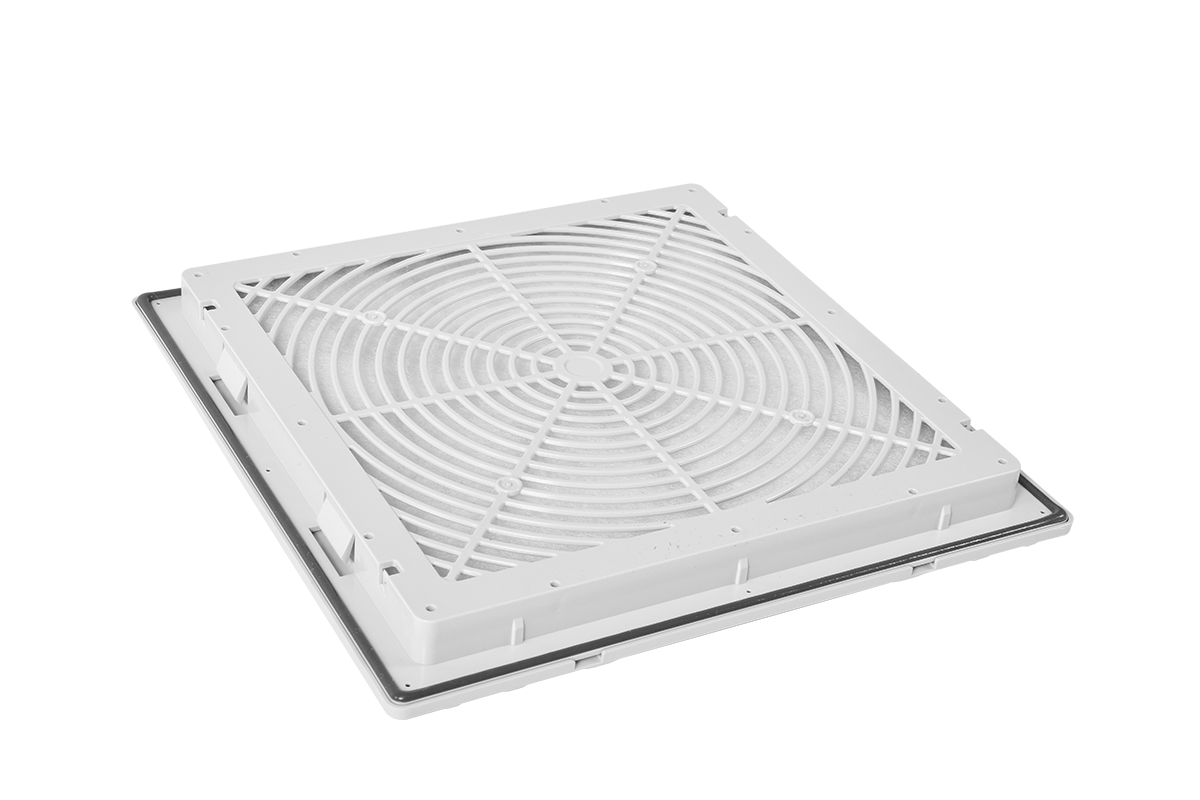 Выпускной фильтр для шкафов Elbox серии EMS, IP 54, 320 × 320 × 46,  цвет серый, R-FAN-F-5526-IP54