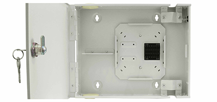 Cabeus FO-WL-8-SC/DLC-K-T Кросс оптический настенный,с замком, до 8 портов SC(DLC), ложемент - 1шт., серый