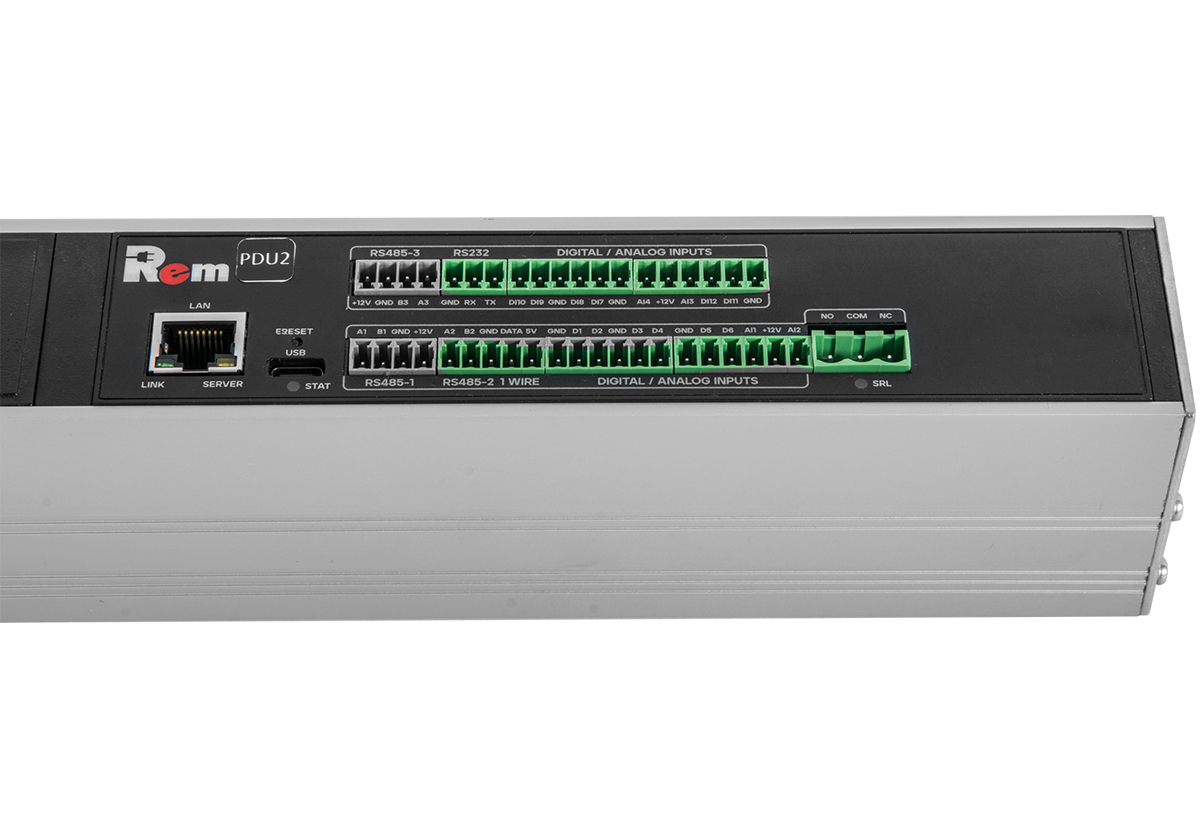 Верт блок розеток Rem-2MC, монит, измер, управл, 3×16A, авт, 36C13, 1820мм, шнур 3м IEC309, R-2MC3-3x16-36xC13-MCL-1820-3-3PN