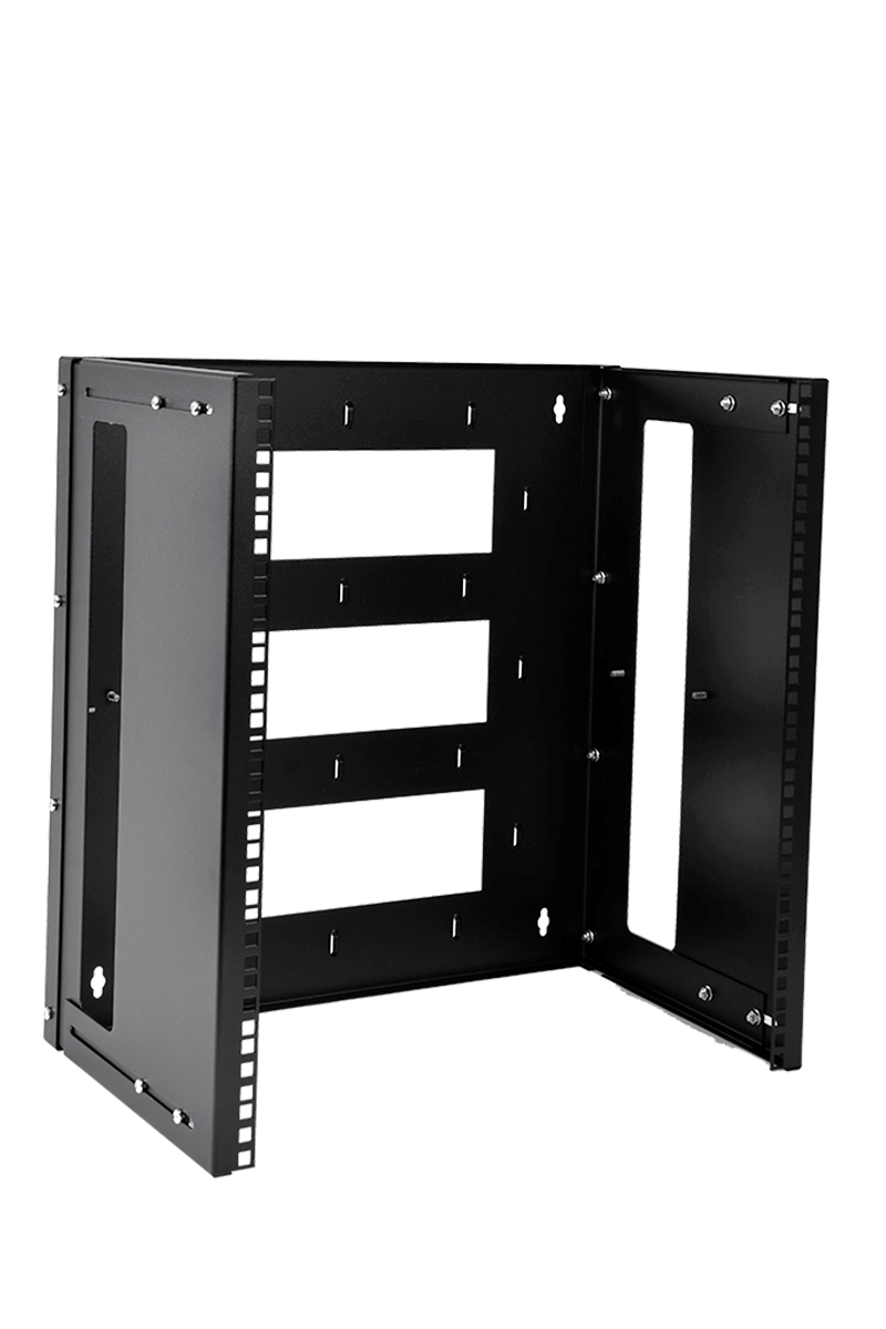 ЦМО КНО-М-12U-9005 Кронштейн телекоммуникационный настенный 12U, регулируемая глубина 300-450 мм, цвет черный, КНО-М-12U-9005