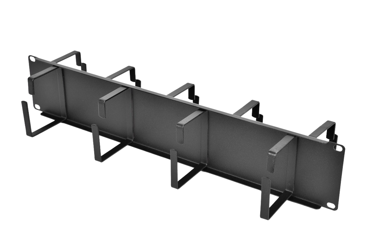 ЦМО ГКО-2-9-9005 Органайзер кабельный горизонтальный двусторонний 19" 2U, 9 колец, цвет черный ГКО-2-9-9005