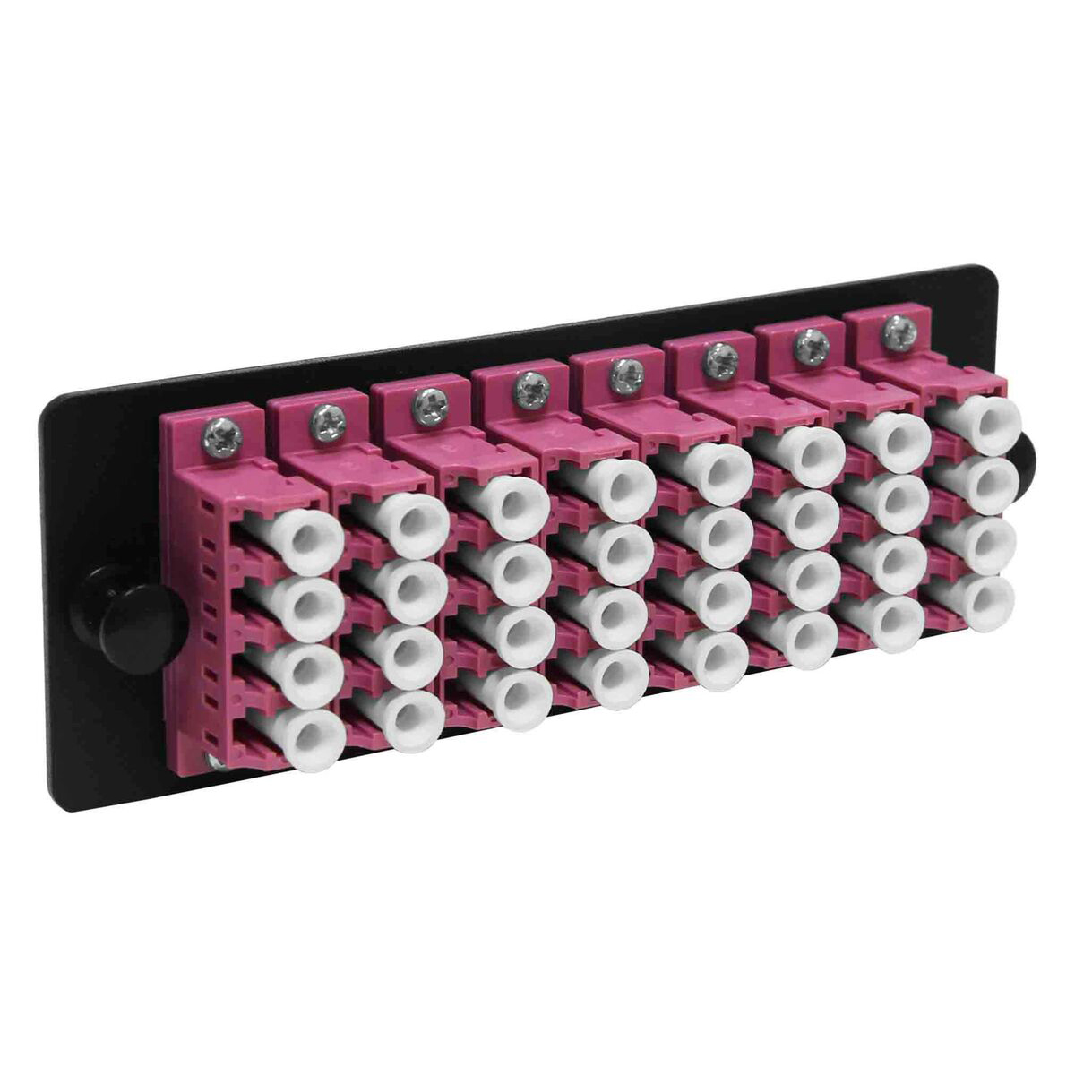 Cabeus FO-FP-4K-8QLCM2-CC-BK-T Модуль до 8 портов QLC(DSC) с отверстиями под винты M2 для крепления розеток, черный