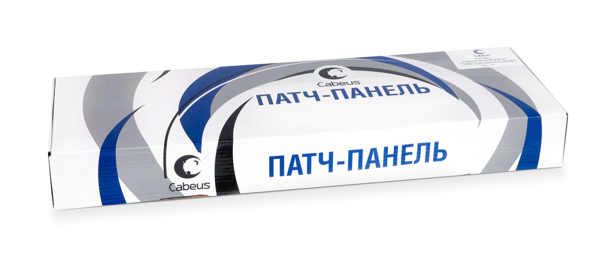 Cabeus PL-24-Cat.6A-Dual IDC Патч-панель 19" (1U), 24 портов RJ-45, категория 6A, Dual IDC, с задним кабельным организатором