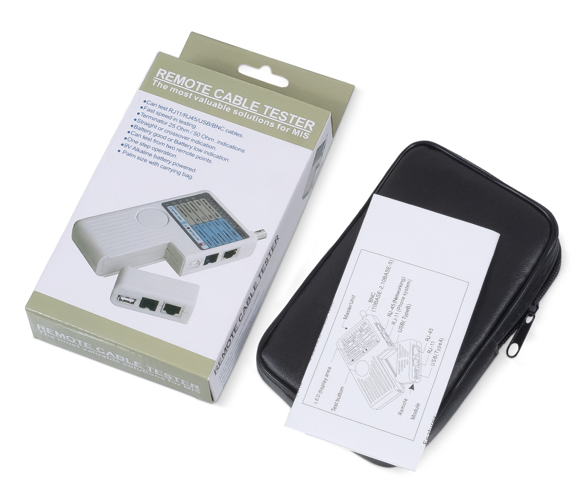 Cabeus HT-588CT Тестер 4 в 1  для витой пары, коаксиала, телефона, USB