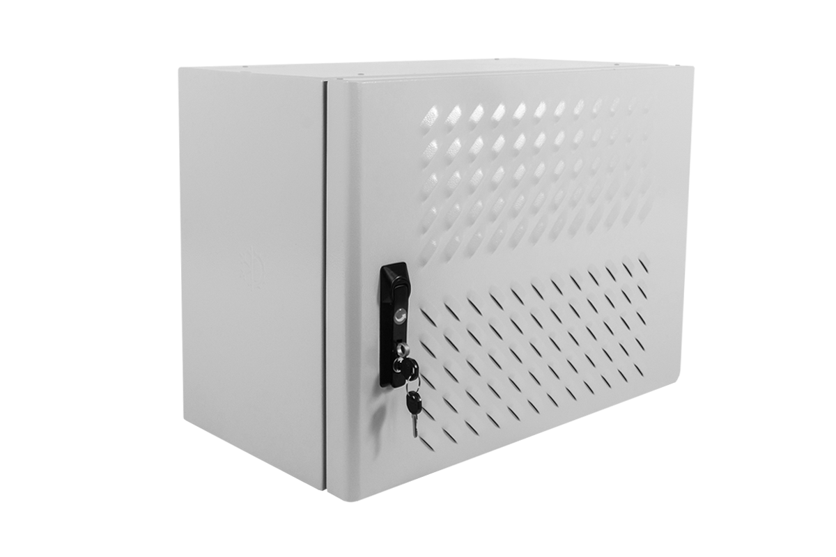 Шкаф всепогодный настенный 6U (Ш600 × Г500), нерж. сталь. компл.  Т1 с контроллером MC1 и датчиками, ШТВ-НН-6.6.5-4ААА-Т1-МС1