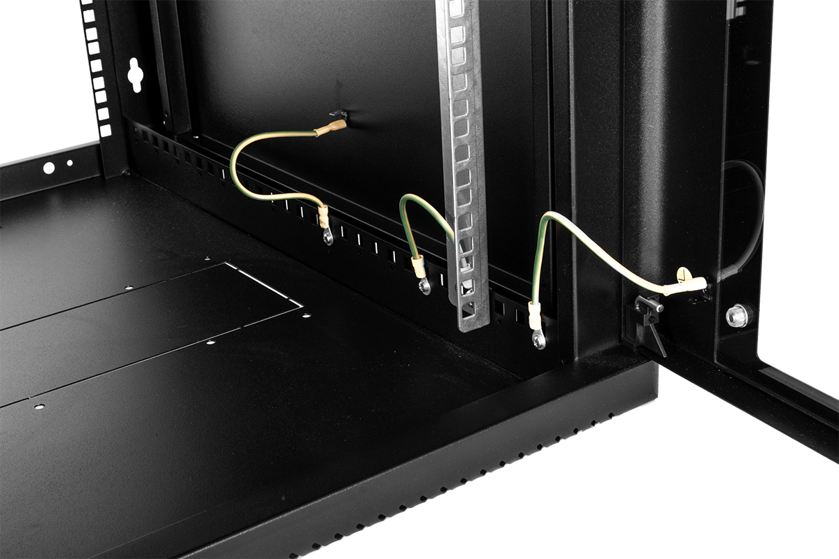 Шкаф телекоммуникационный настенный сварной 15U (600 × 660) съёмные стенки, дверь стекло, чёрный, ШРН-15.650-9005