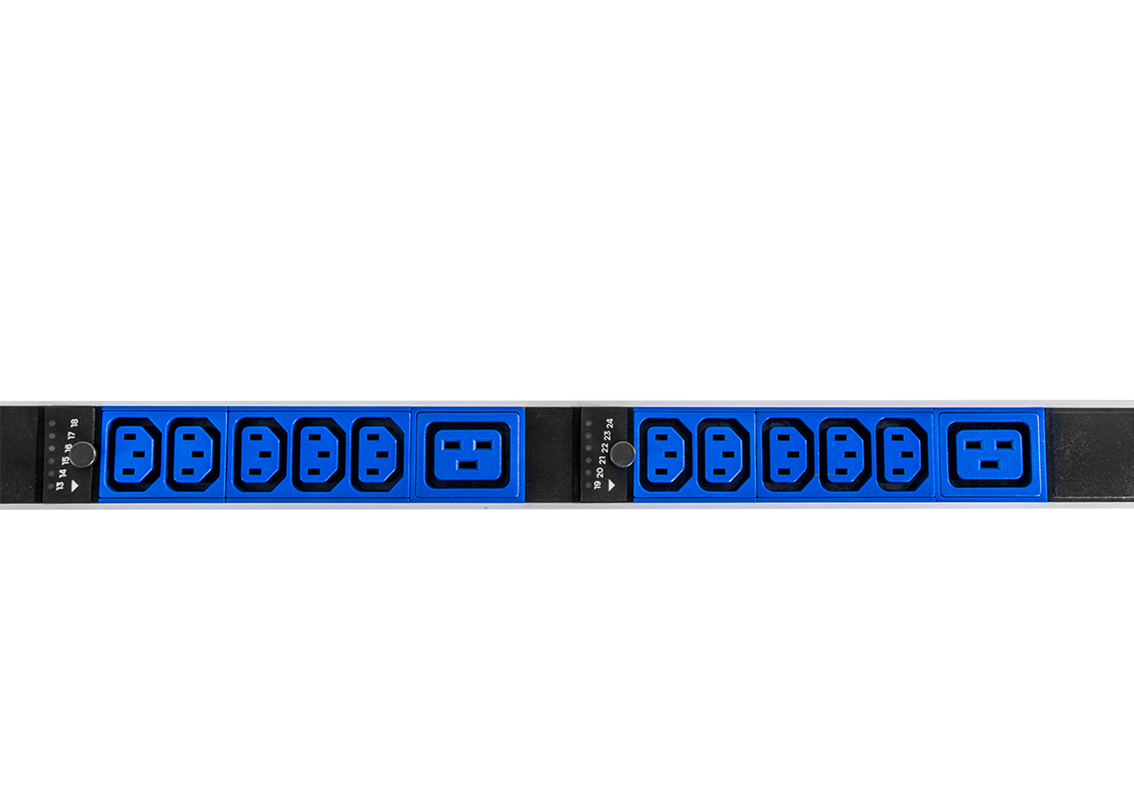 Верт блок розеток Rem-2MC, монит, измер, управл, 3×16A, 30C13, 6C19, 1820мм, шнур 3м IEC309, R-2MC3-3x16-30xC13-6xC19-MCL-1820-3-3PN