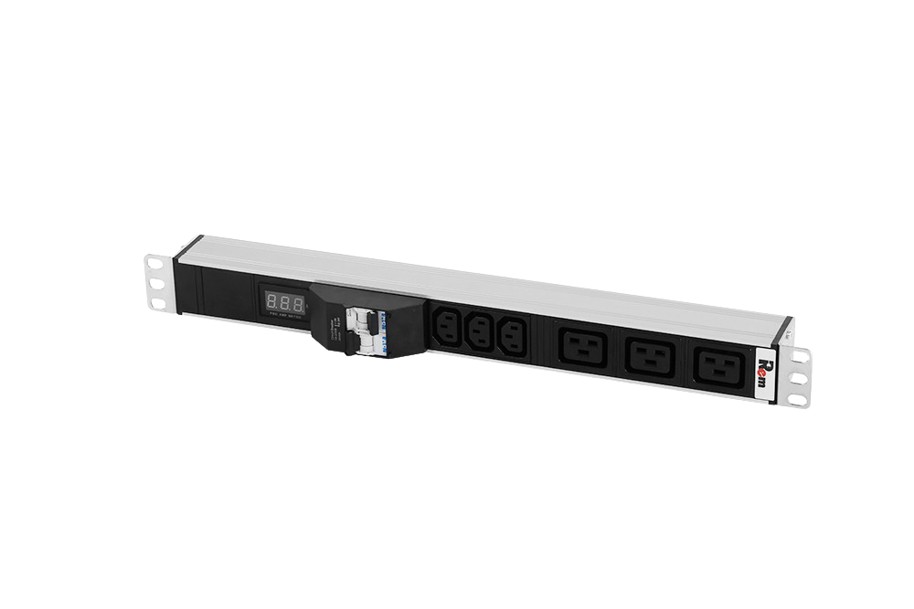ЦМО R-32-3C13-3C19-A-Am-440-K Блок розеток Rem-32 с авт., и амп., 3 IEC 60320 C13, 3 IEC 60320 C19, 32А, алюм., 19", колодка, R-32-3C13-3C19-A-Am-440-K