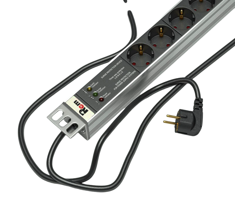 ЦМО R-16-15S-10C13-FI-1820-3 Вертикальный блок розеток Rem-16 с фил. и инд., 15&nbsp;&nbsp;Schuko, 10 C13, 16A, алюм., 42-48U, шнур3 м. R-16-15S-10C13-FI-1820-3