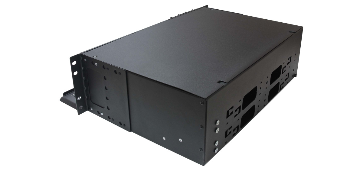 Cabeus ODF-19-12FP-96FC/ST/SC-S-BK-T Кросс оптический стоечный выдвижной, 19, до 96 портов, черный