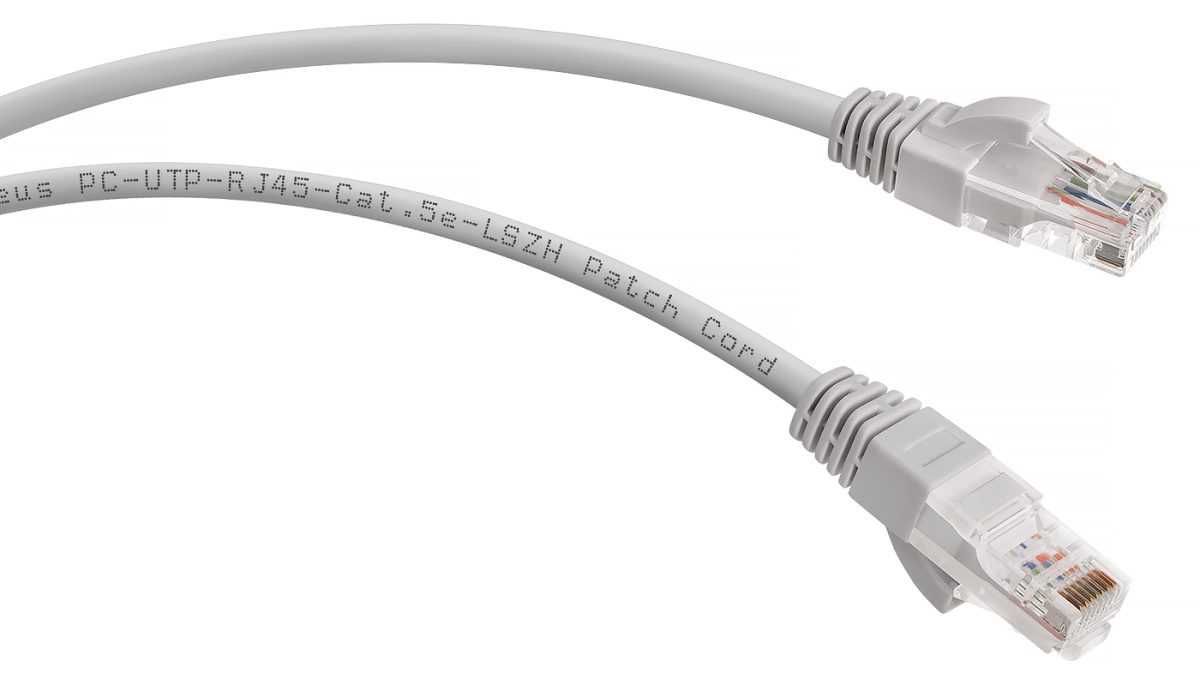 Cabeus PC-UTP-RJ45-Cat.5e-7m-LSZH Патч-корд U/UTP, категория 5е, 2xRJ45/8p8c, неэкранированный, серый, LSZH, 7м