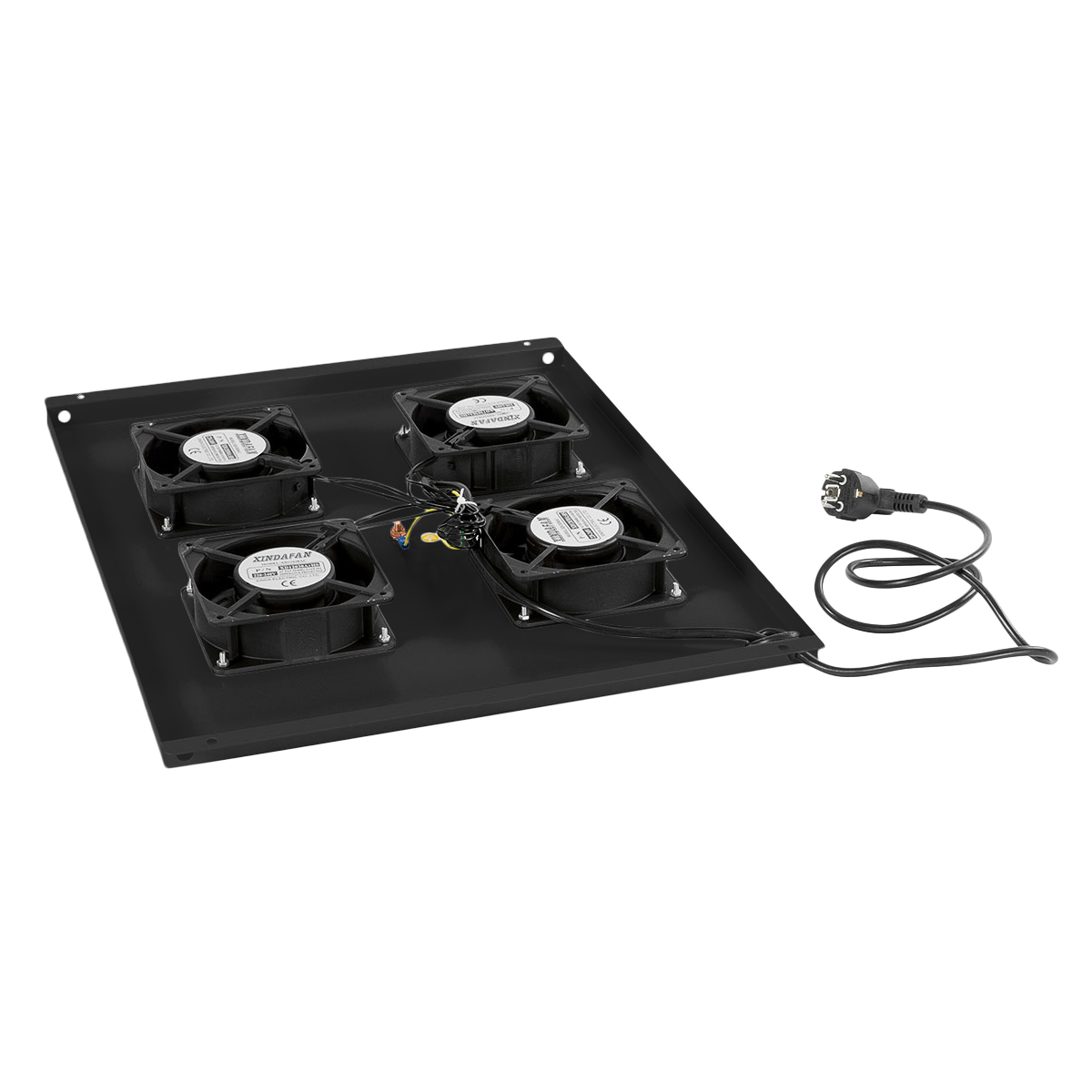 Cabeus TRAY-80-BK Модуль вентиляторный с 4-я вентиляторами для установки в напольные шкафы серии SH-05C, ND-05C глубиной 800мм, цвет черный (RAL 9004)