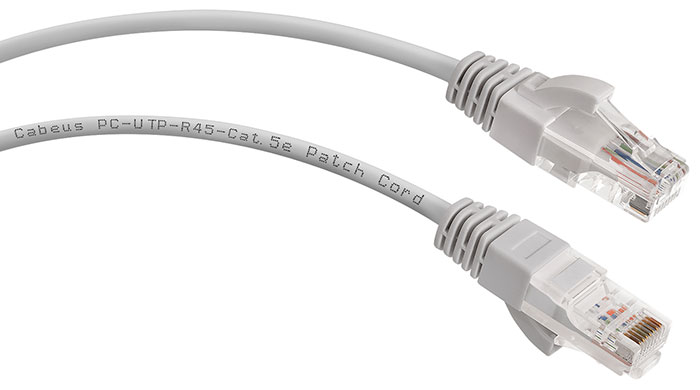 Cabeus PC-UTP-RJ45-Cat.5e-7m Патч-корд U/UTP, категория 5е, 2xRJ45/8p8c, неэкранированный, серый, PVC, 7м