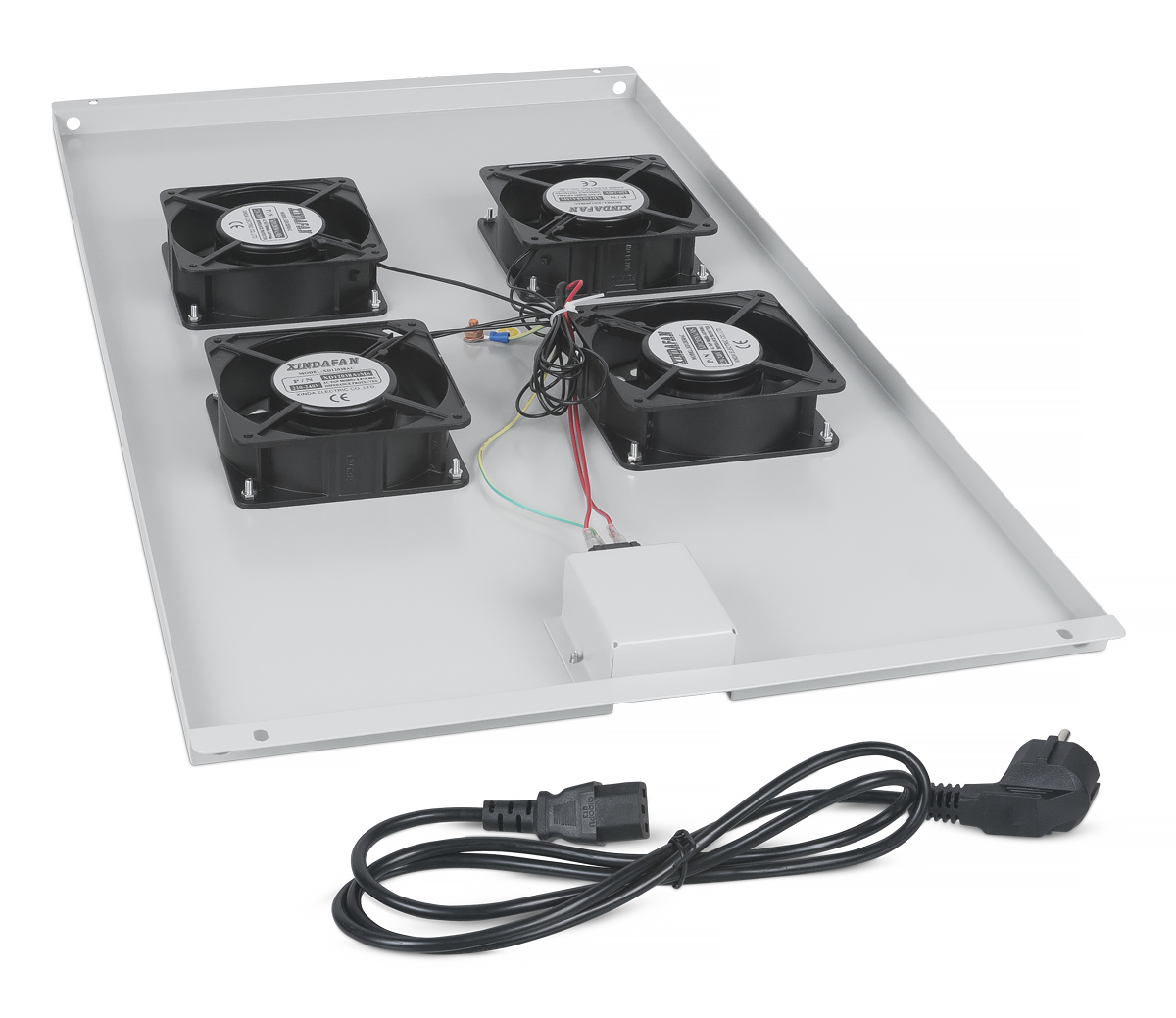 Cabeus TRAY-100 Модуль вентиляторный с 4-я вентиляторами для установки в напольные шкафы серии SH-05C, ND-05C глубиной 1000мм