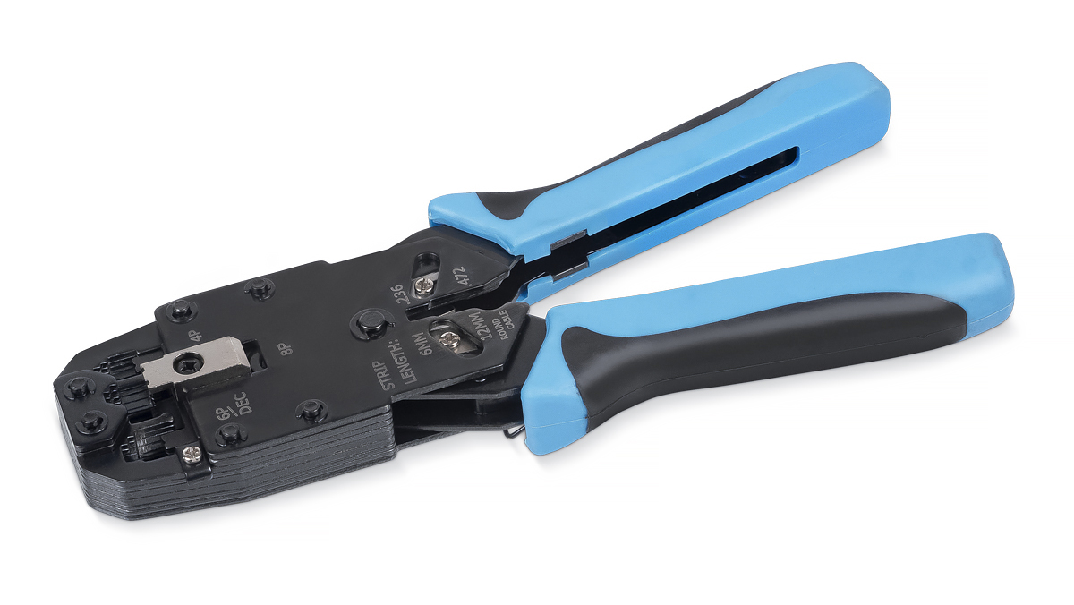 Cabeus HT-2008A Инструмент обжимной для RJ-45, RJ-12, RJ-11 (8P8C, 6P6C, 6P4C, 4P4C), профессиональный