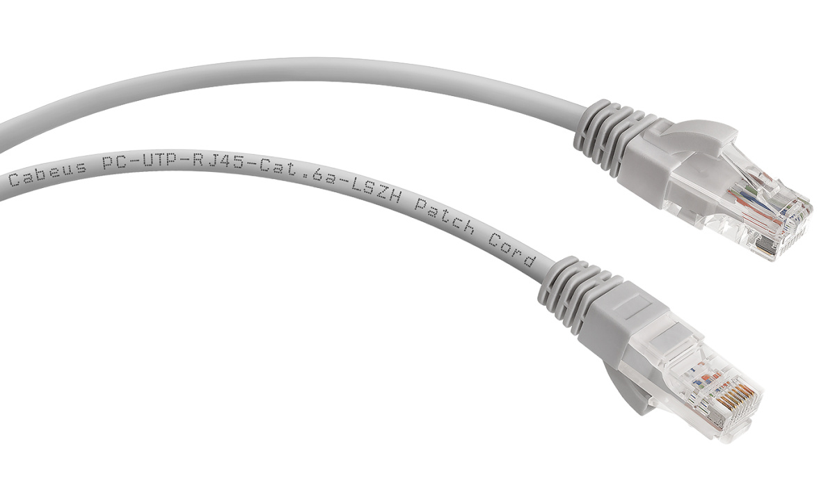 Cabeus PC-UTP-RJ45-Cat.6a-10m-LSZH Патч-корд UTP, категория 6a, 10G, неэкранированный, LSZH, 10 м, серый