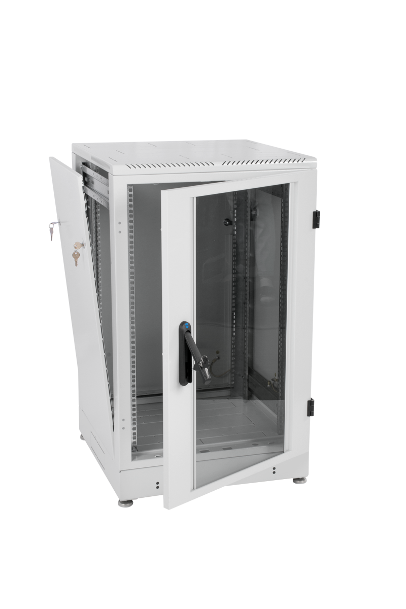 ЦМО ШТК-М-18.6.8-1ААА-9005 Шкаф телекоммуникационный напольный 18U (600x800) дверь стекло, цвет чёрный, ШТК-М-18.6. 8-1ААА-9005                    