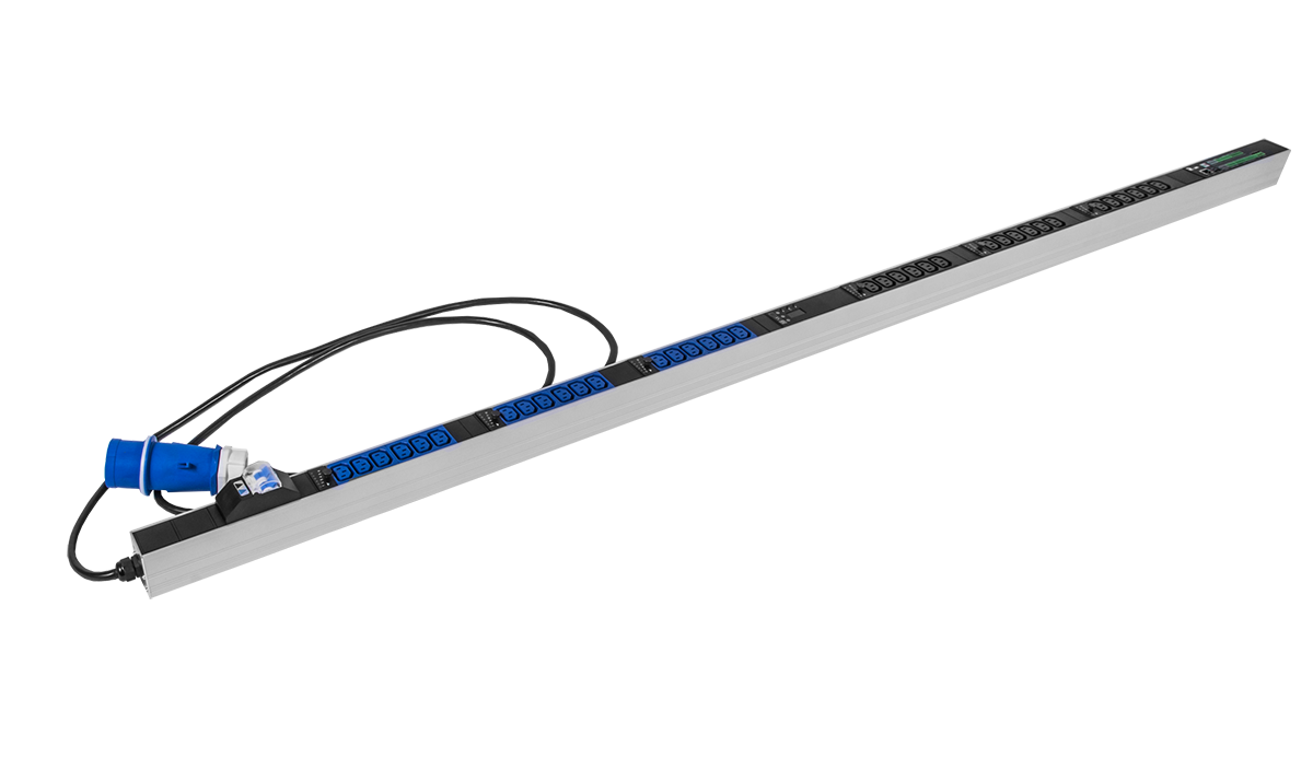 Верт блок розеток Rem-2MC, монит, измер, управл, 1×32A, авт, 36C13, 1820мм, шнур 3м IEC309, R-2MC3-32-36xC13-A-MCL-1820-3-2P