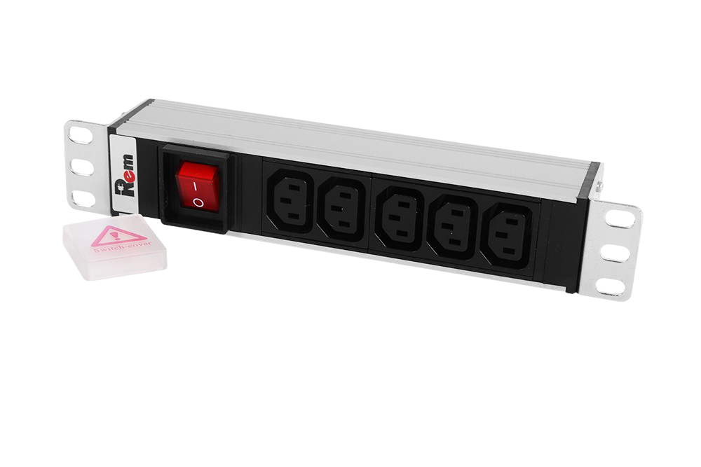 ЦМО R-10-5C13-V-220-Z Блок розеток Rem-10 без шнура с выкл., 5 IEC 60320 C13,&nbsp;&nbsp;вход IEC 60320 C14, 10A, алюм., 10", R-10-5C13-V-220-Z